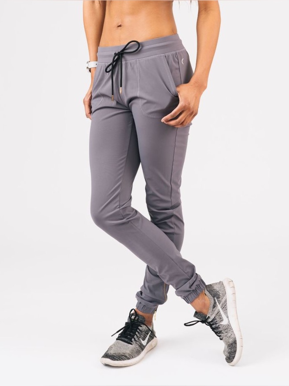ZYIA Women's Gray Zip Ankle Joggers
